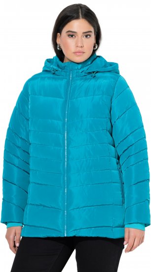 Ulla Popken Quilted Water Repellent Jacket Turquoise - Chaquetas - 