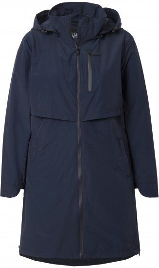 Ulla Popken Hooded with Zippered Pockets and Zippered Side Slits Jacket Navy - Chaquetas - 