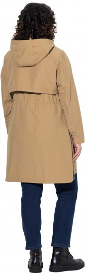Ulla Popken Hooded with Zippered Pockets and Zippered Side Slits Jacket Mocha - Chaquetas - 