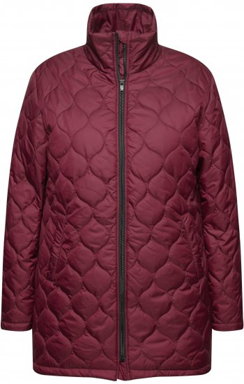 Ulla Popken HYPRAR Water-Repellent Quilted Jacket Wine Red - Chaquetas - 