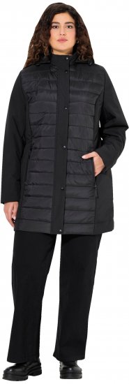 Ulla Popken HYPRAR Mixed Texture Water-Repellent Jacket Black - Chaquetas - 