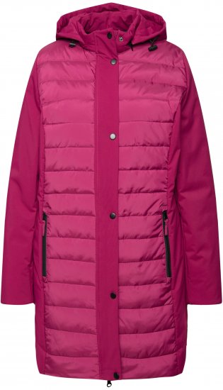 Ulla Popken HYPRAR Mixed Texture Water-Repellent Jacket Ruby - Chaquetas - 