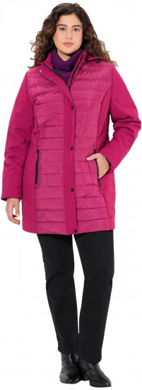 Ulla Popken HYPRAR Mixed Texture Water-Repellent Jacket Ruby - Chaquetas - 