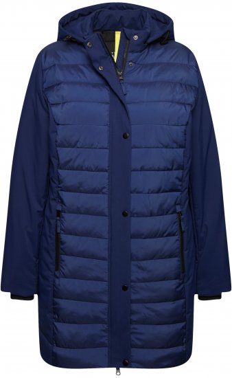 Ulla Popken HYPRAR Mixed Texture Water-Repellent Jacket Night Blue - Chaquetas - 