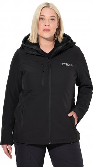 Ulla Popken HYPRAR Softshell Fleece Lined Jacket Black - Chaquetas - 