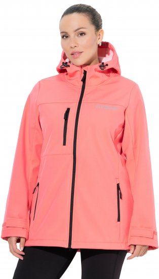Ulla Popken HYPRAR Softshell Fleece Lined Jacket Coral - Chaquetas - 