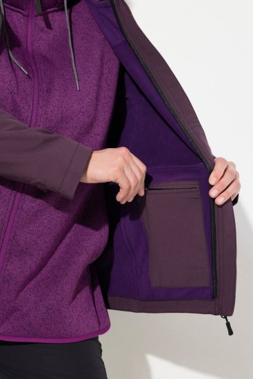 Ulla Popken HYPRAR Softshell Fleece Lined Jacket Dark Blackberry - Cinturones de mujer - Cinturones de 95 a 155 cm