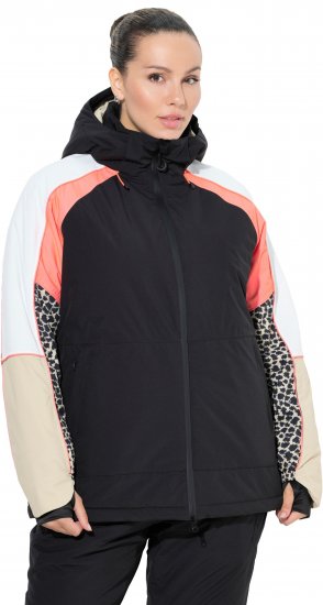 Ulla Popken HYPRAR Patchwork Sleeve Performance Jacket Black - Chaquetas - 