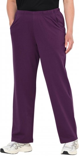 Ulla Popken Pull On Knit Straight Leg Pocket Pants Dark Blackberry - Vaqueros & Pantalones de Mujer Tallas Grandes – Plus Size - 