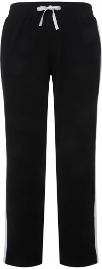 Ulla Popken Side Stripe Adjustable Drawstring Waist Joggers Black - Vaqueros & Pantalones de Mujer Tallas Grandes – Plus Size - 