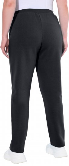 Ulla Popken Basic Drawstring Elastic Waist Cotton Blend Joggers Black - Vaqueros & Pantalones de Mujer Tallas Grandes – Plus Size - 