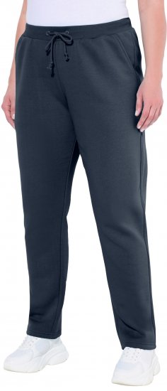 Ulla Popken Basic Drawstring Elastic Waist Cotton Blend Joggers Navy - Vaqueros & Pantalones de Mujer Tallas Grandes – Plus Size - 