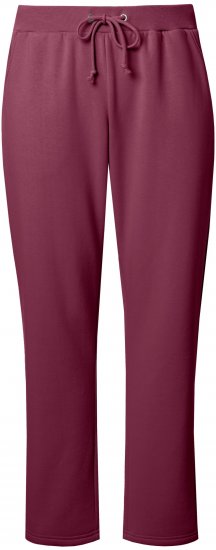 Ulla Popken Basic Drawstring Elastic Waist Cotton Blend Joggers Dark Berry - Vaqueros & Pantalones de Mujer Tallas Grandes – Plus Size - 
