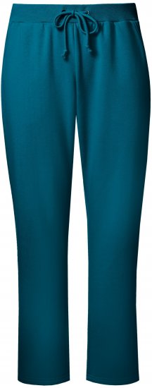 Ulla Popken Basic Drawstring Elastic Waist Cotton Blend Joggers Cerulean - Vaqueros & Pantalones de Mujer Tallas Grandes – Plus Size - 