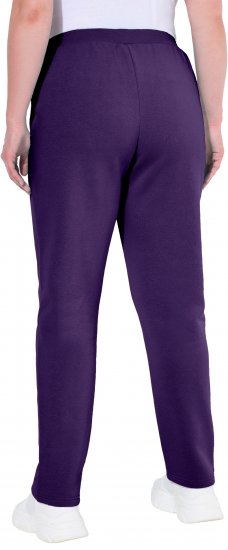 Ulla Popken Basic Drawstring Elastic Waist Cotton Blend Joggers Deep Violet - Vaqueros & Pantalones de Mujer Tallas Grandes – Plus Size - 