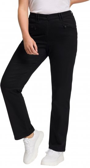 Ulla Popken Basic Mony Tapered Leg Stretch Pants Black - Vaqueros & Pantalones de Mujer Tallas Grandes – Plus Size - 