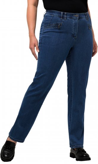 Ulla Popken Mony Elastic Waist Zip Pocket Jeans Blue Denim - Vaqueros & Pantalones de Mujer Tallas Grandes – Plus Size - 