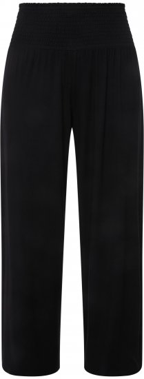 Ulla Popken Wide Leg Smocked Waist Knit Pants Black - Vaqueros & Pantalones de Mujer Tallas Grandes – Plus Size - Vaqueros y pantalones, EU 42-70