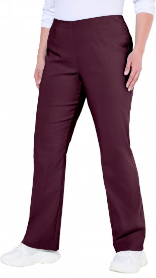 Ulla Popken Bengaline Elastic Waist Thermal Pants Aubergine - Vaqueros & Pantalones de Mujer Tallas Grandes – Plus Size - 