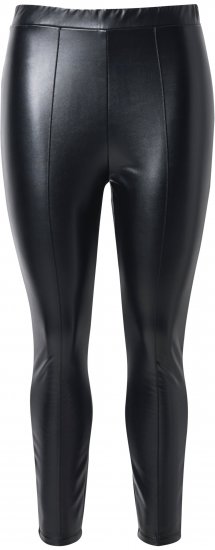 Ulla Popken Metallic Faux Leather Leggings Black - Vaqueros & Pantalones de Mujer Tallas Grandes – Plus Size - Vaqueros y pantalones, EU 42-70
