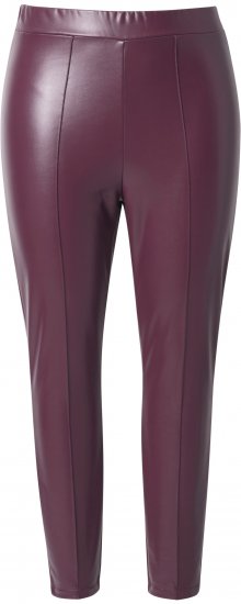Ulla Popken Metallic Faux Leather Leggings Plum - Vaqueros & Pantalones de Mujer Tallas Grandes – Plus Size - Vaqueros y pantalones, EU 42-70