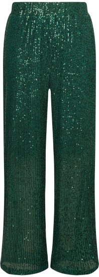 Ulla Popken Wide Leg Sequined Pants Dark Green - Vaqueros & Pantalones de Mujer Tallas Grandes – Plus Size - 