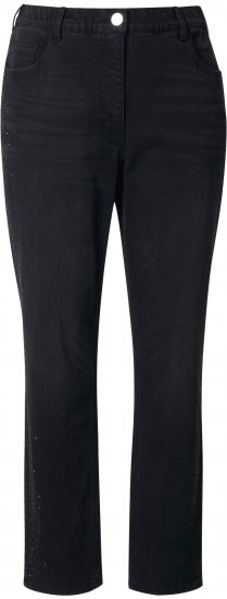 Ulla Popken Rhinestone Detail Stretch Fit Jeans Black - Vaqueros & Pantalones de Mujer Tallas Grandes – Plus Size - Vaqueros y pantalones, EU 42-70