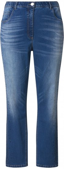 Ulla Popken Rhinestone Detail Stretch Fit Jeans Denim Blue - Vaqueros & Pantalones de Mujer Tallas Grandes – Plus Size - 