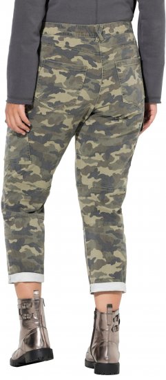 Ulla Popken Camo Boyfriend Pants Olive Grey - Vaqueros & Pantalones de Mujer Tallas Grandes – Plus Size - 