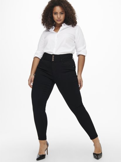 Only Carmakoma Anna Life Skinny Jeans Black - Vaqueros - 
