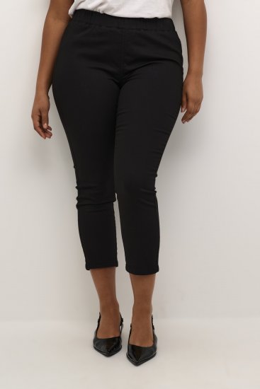 Kaffe Curve Ana Cropped Twill Jeggings Negro intenso - Vaqueros & Pantalones de Mujer Tallas Grandes – Plus Size - 