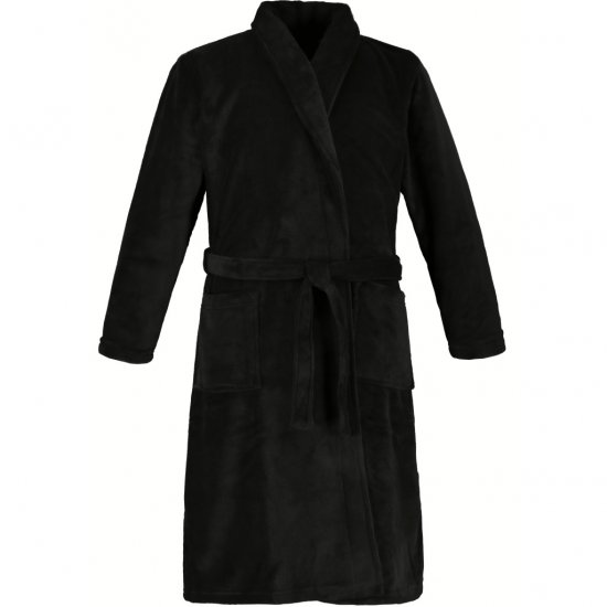 JP1880 Bathrobe with Spacious Patch Pockets Black - Ropa interior - Ropa interior 2XL-8XL