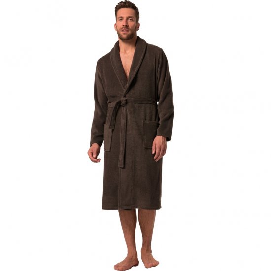 JP1880 Bathrobe Extra Soft Terry Cloth Brown - Ropa interior - Ropa interior 2XL-8XL