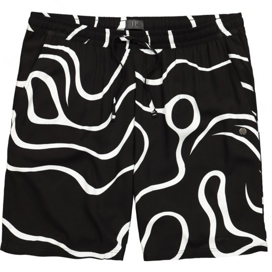 JP1880 Bermuda Shorts Soft Viscose All-over Print Black - Pantalones cortos - Pantalones cortos W40-W60