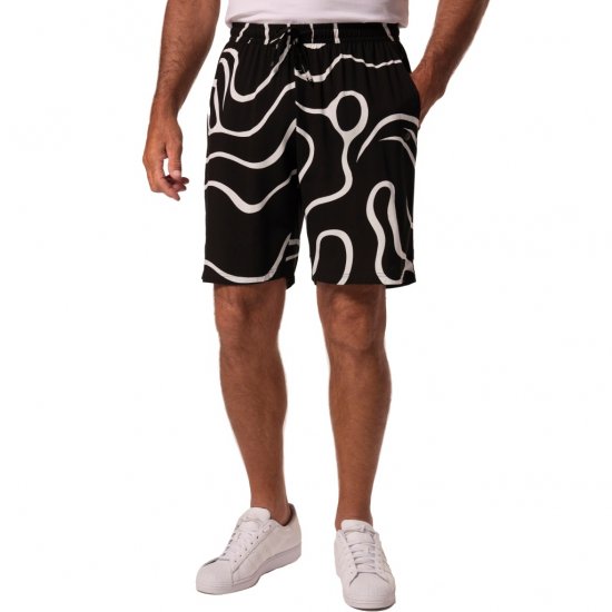 JP1880 Bermuda Shorts Soft Viscose All-over Print Black - Pantalones cortos - Pantalones cortos W40-W60