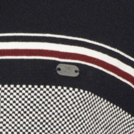 Kam Jeans 93 Stripe 1/4 Zipper Knitted Sweater Navy - Sudaderas - Sudaderas 2XL-12XL