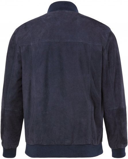 JP1880 Soft Goatskin Suede Leather Jacket Navy - Chaquetas de cuero - Chaquetas de cuero en tallas grandes