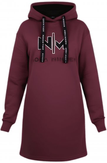 Nora Mikken KADRI WHITE Long Hoodie Burgundy - Sudaderas - 