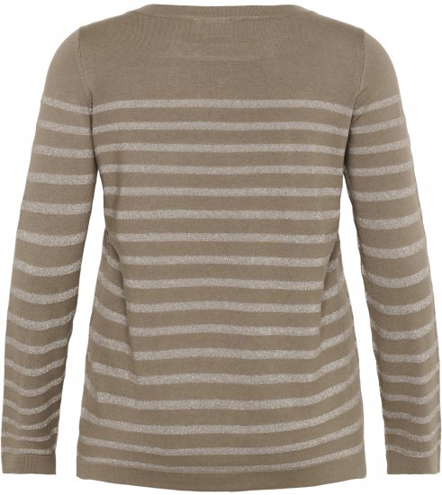 Kaffe Curve Linia Boatneck Pullover Morel Melange with Silver Lurex - Jerséis de punto - 