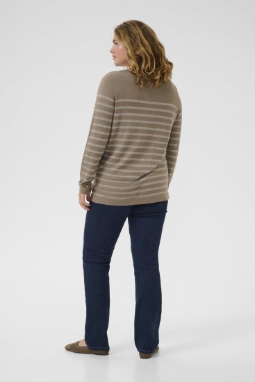 Kaffe Curve Linia Boatneck Pullover Morel Melange with Silver Lurex - Jerséis de punto - 