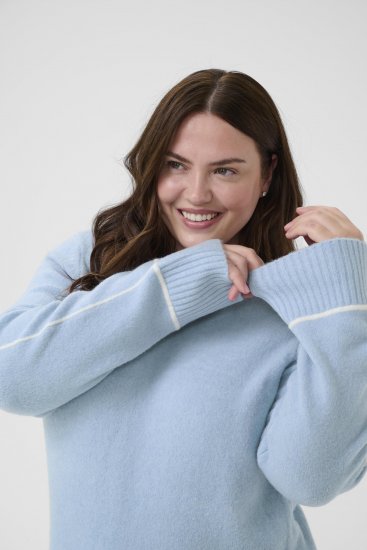 Kaffe Curve Jina Knit Pullover Powder Blue Melange - Jerséis de punto - 