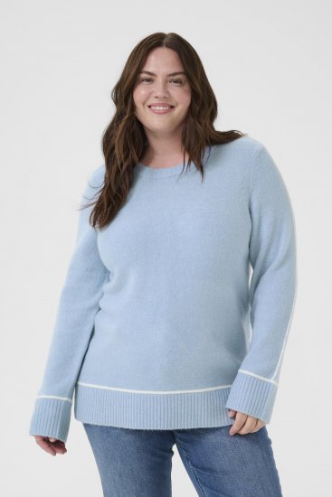 Kaffe Curve Jina Knit Pullover Powder Blue Melange - Jerséis de punto - 