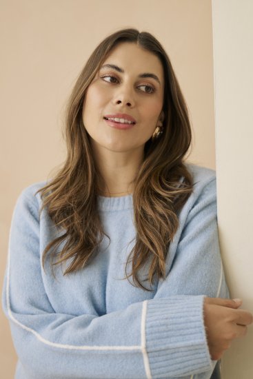 Kaffe Curve Jina Knit Pullover Powder Blue Melange - Jerséis de punto - 