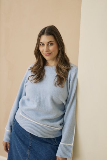 Kaffe Curve Jina Knit Pullover Powder Blue Melange - Jerséis de punto - 