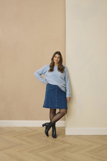Kaffe Curve Jina Knit Pullover Powder Blue Melange - Jerséis de punto - 