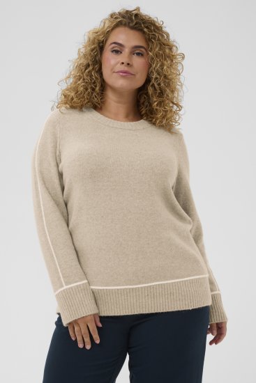 Kaffe Curve Jina Knit Pullover Feather Grey Melange - Jerséis de punto - 