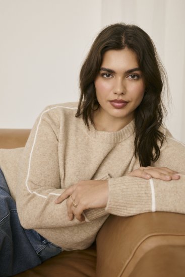 Kaffe Curve Jina Knit Pullover Feather Grey Melange - Jerséis de punto - 