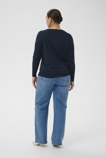 Kaffe Curve Lizzy Long Sleeve Pullover Midnight Marine - Jerséis de punto - 