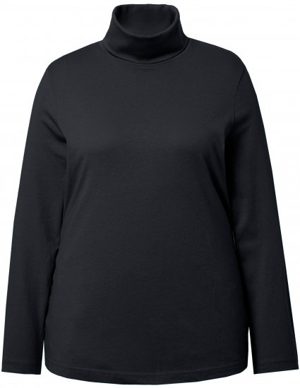 Ulla Popken Basic Long Sleeve Slim Fit Turtleneck Black - Sudaderas y hoodies - 