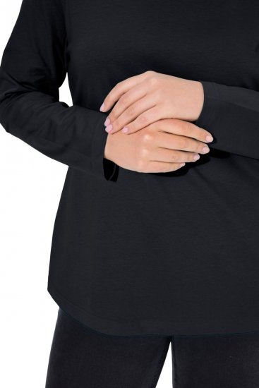 Ulla Popken Basic Long Sleeve Slim Fit Turtleneck Black - Sudaderas y hoodies - Sudaderas, Hoodies y Punto Cómodos